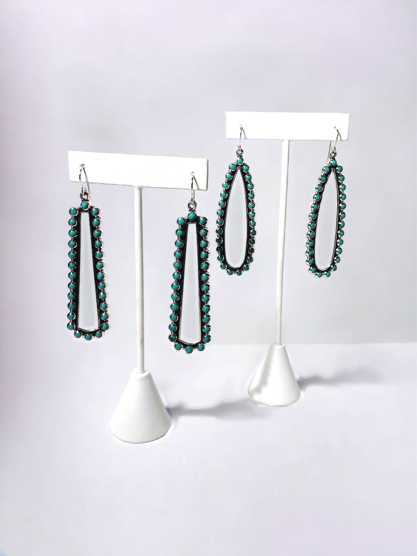 Sterling Turquoise Rectangular Earrings