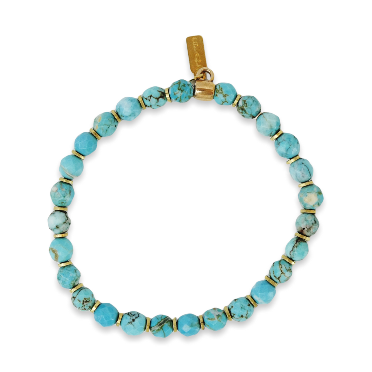 Turquoise Stacking and Flower Bracelet