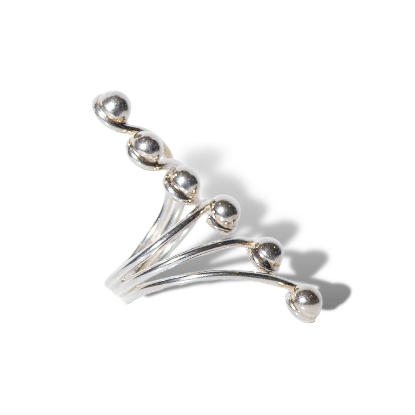 Sterling Silver Ball Flourish Ring
