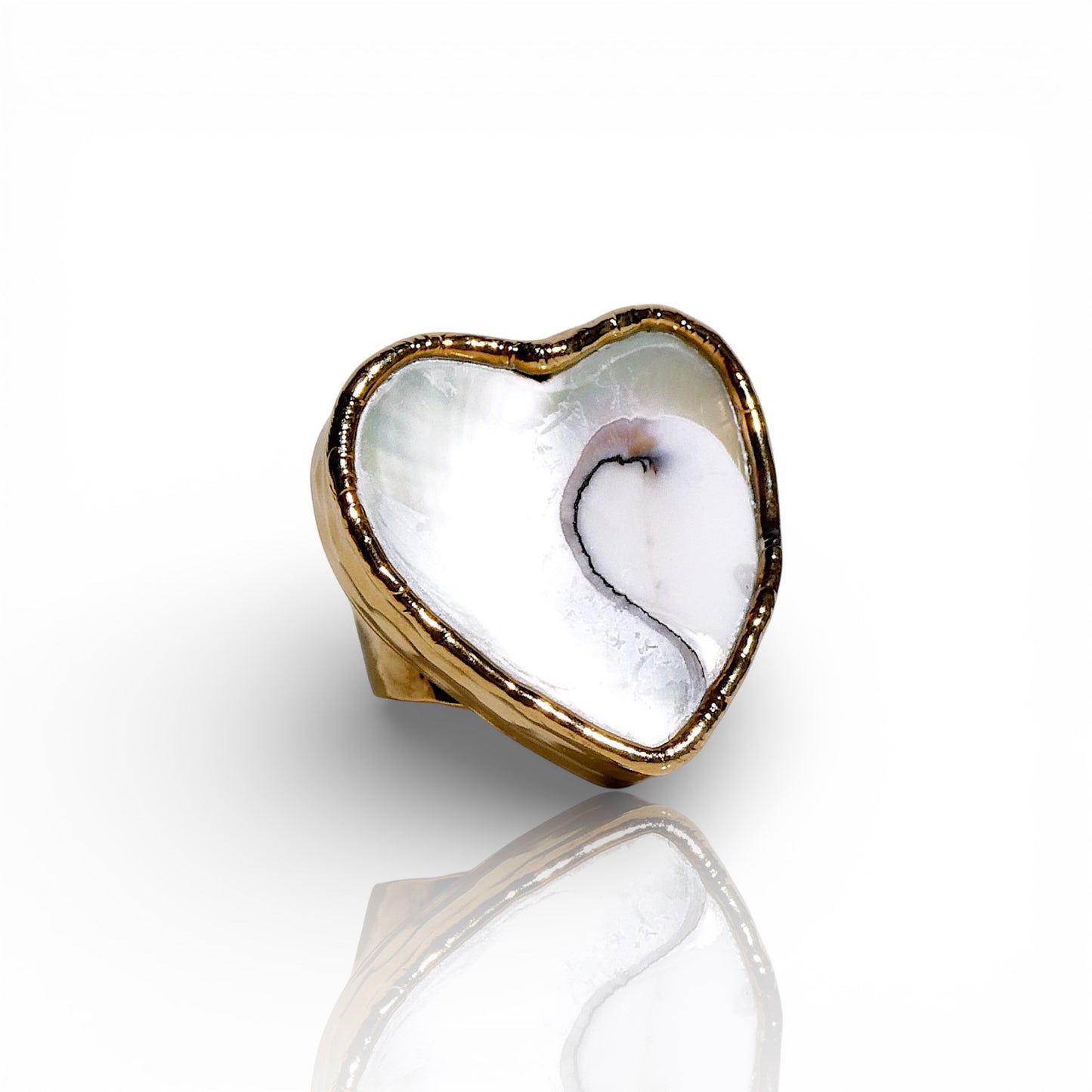 Heart-Shaped Mother of Pearl Ring
