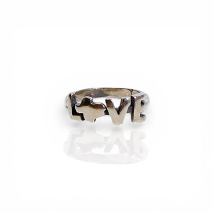 Texas State Love Ring in Sterling Silver