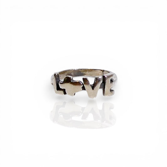 Texas State Love Ring in Sterling Silver