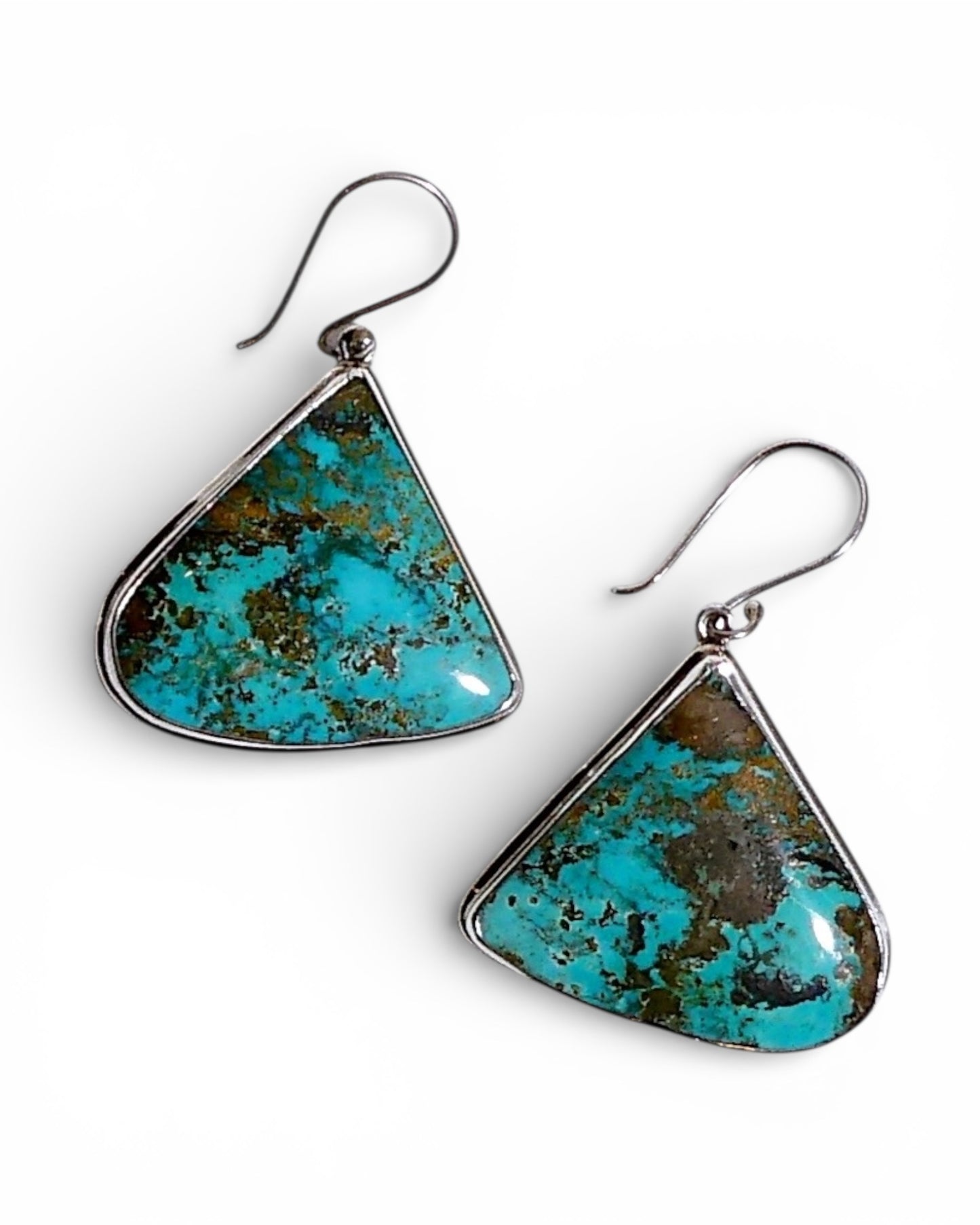 Royston Turquoise Triangle Dangle Earrings