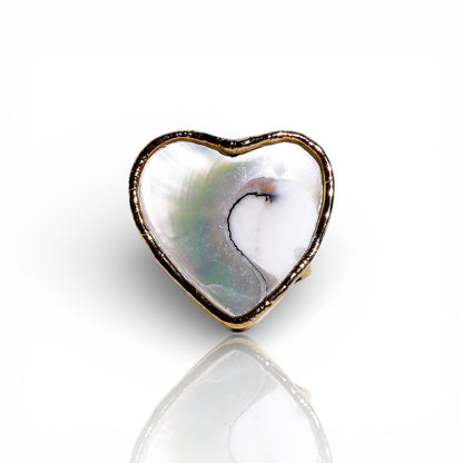 Heart-Shaped Mother of Pearl Ring