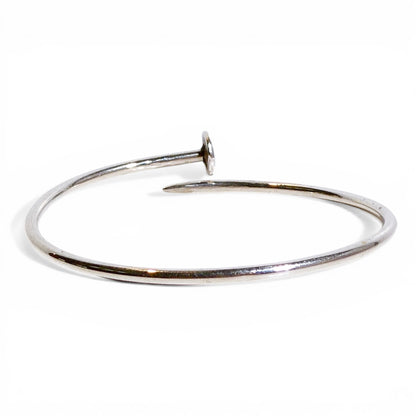 Nail Bangle Bracelet in Sterling Silver