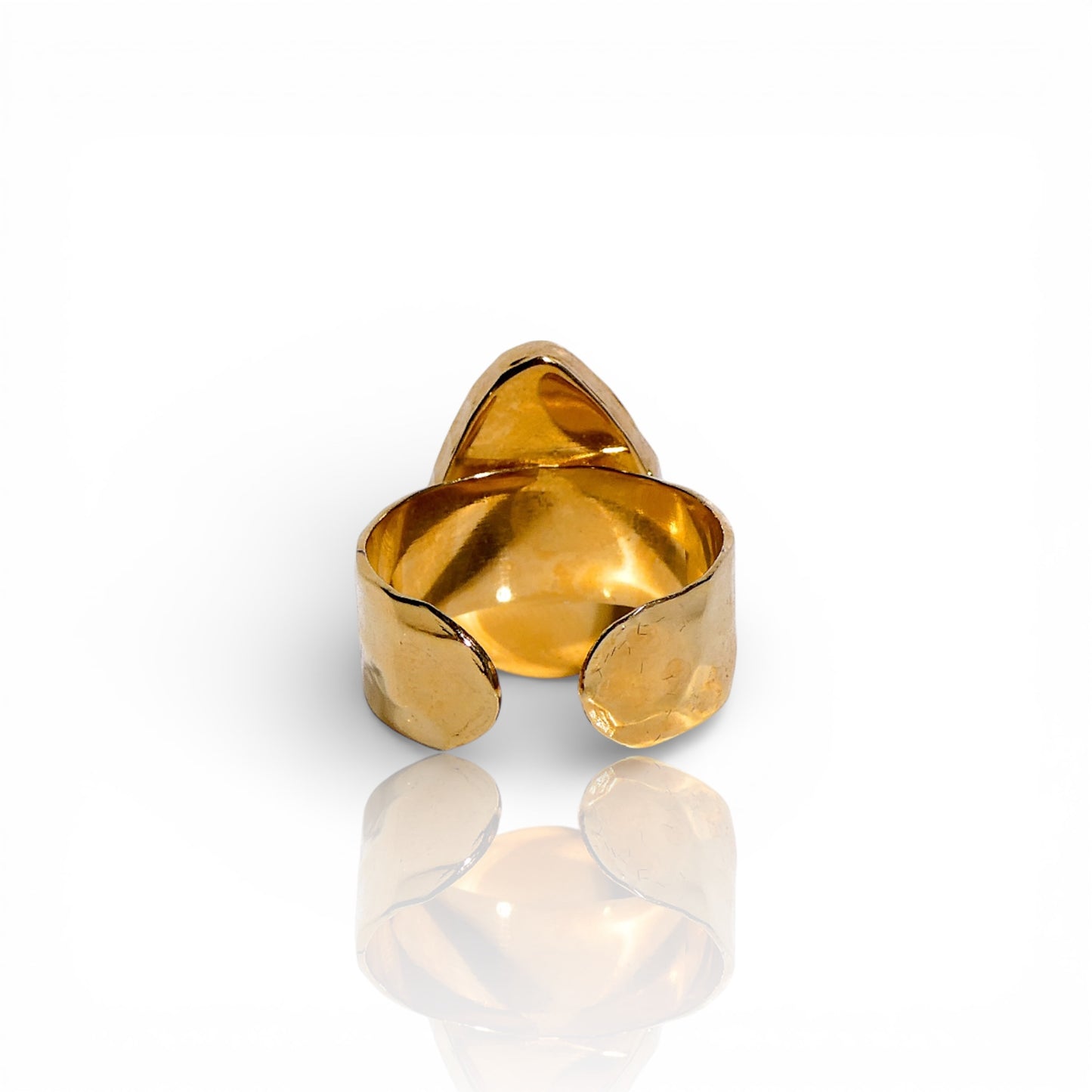 Natural Blue Green Turquoise Pear-Sharped Ring