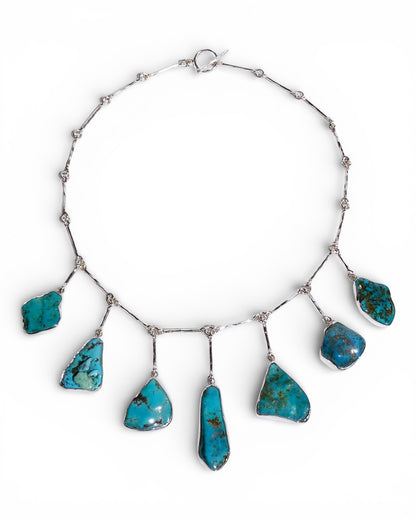 Turquoise and Sterling Silver Dangle Necklace