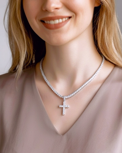 Large Crystal Cross Pendant