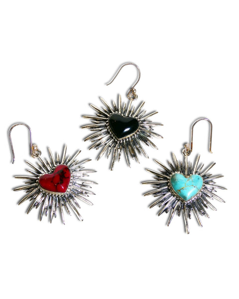 NEW Sacred Heart Sterling Silver Earrings