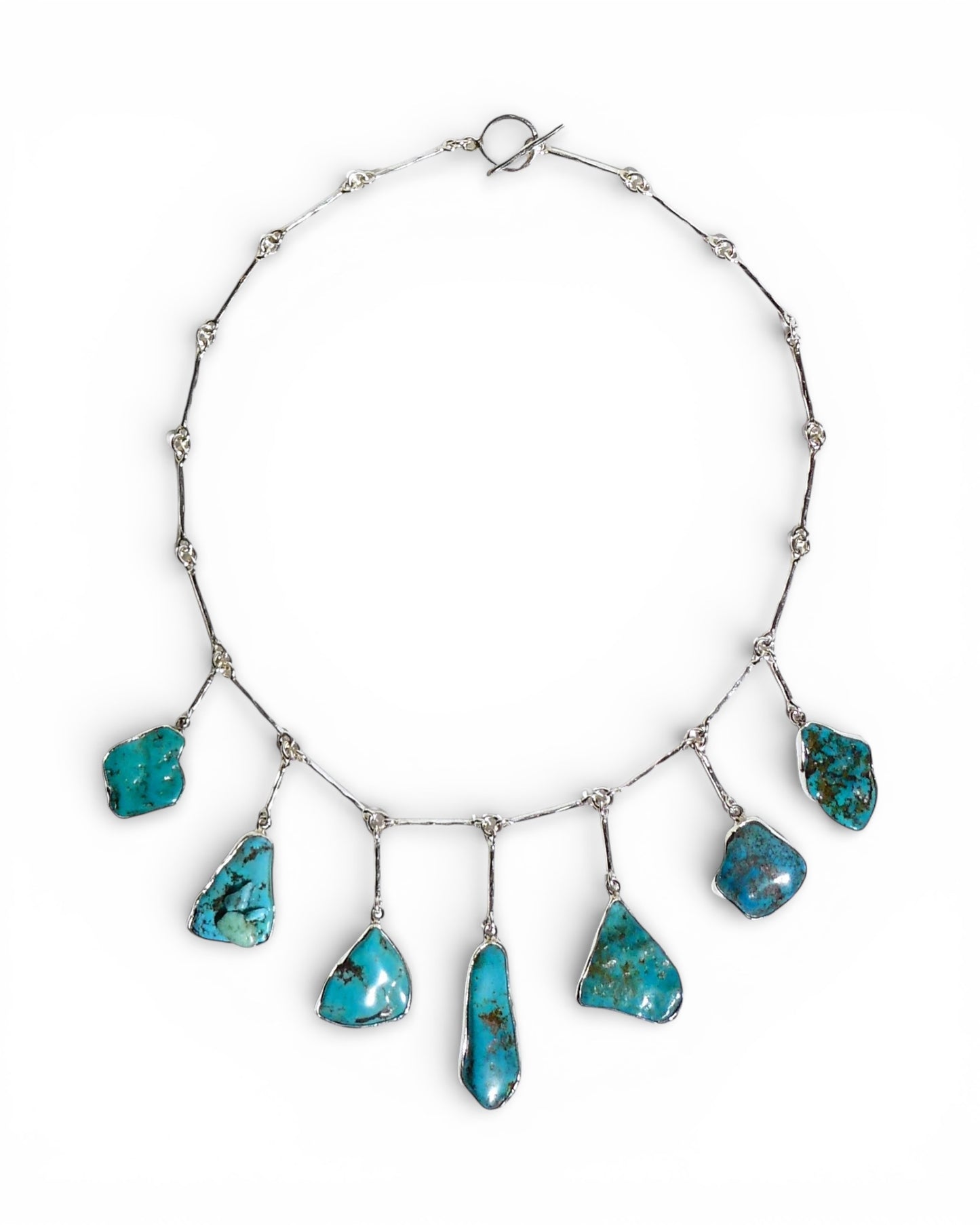 Turquoise and Sterling Silver Dangle Necklace