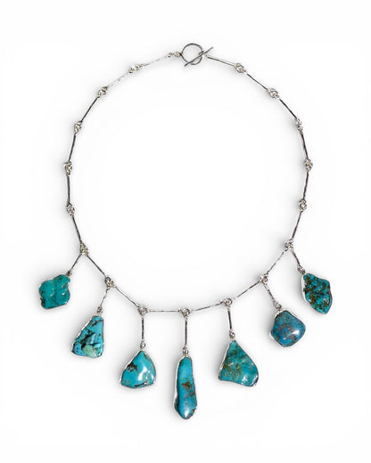 Turquoise and Sterling Silver Dangle Necklace