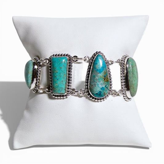 Multi-Shape Turquoise Link Bracelet
