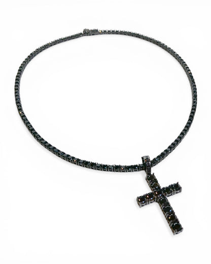 Large Black Crystal Pendant