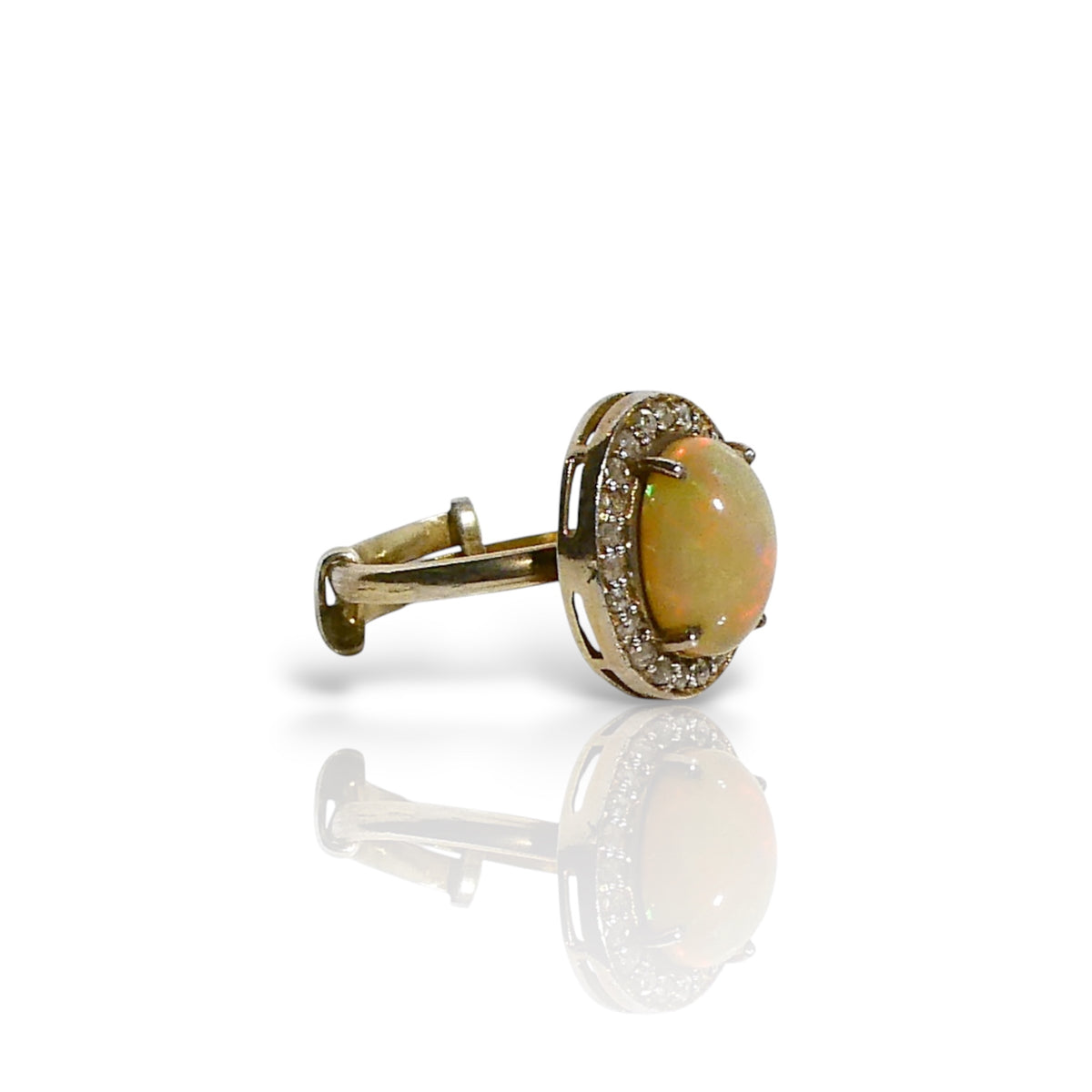 Oval Opal Halo Ring