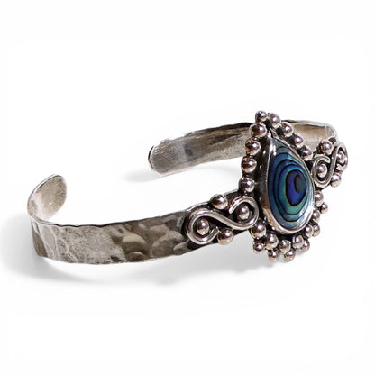 Abalone Shell Sterling Silver 925 Cuff Bracelet