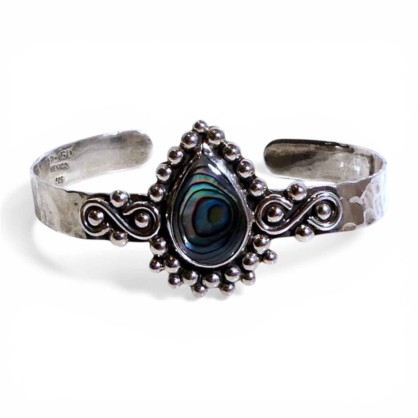 Abalone Shell Sterling Silver 925 Cuff Bracelet