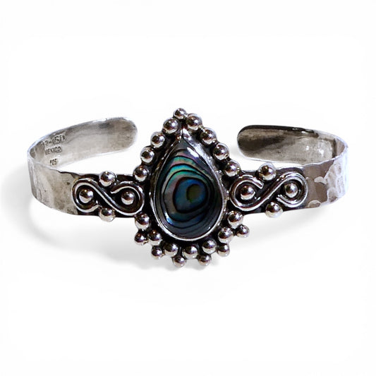 Abalone Shell Sterling Silver 925 Cuff Bracelet