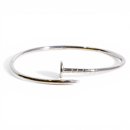 Nail Bangle Bracelet in Sterling Silver