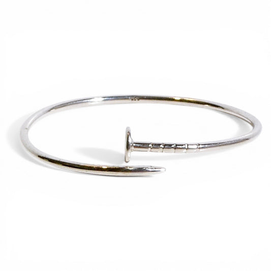 Nail Bangle Bracelet in Sterling Silver