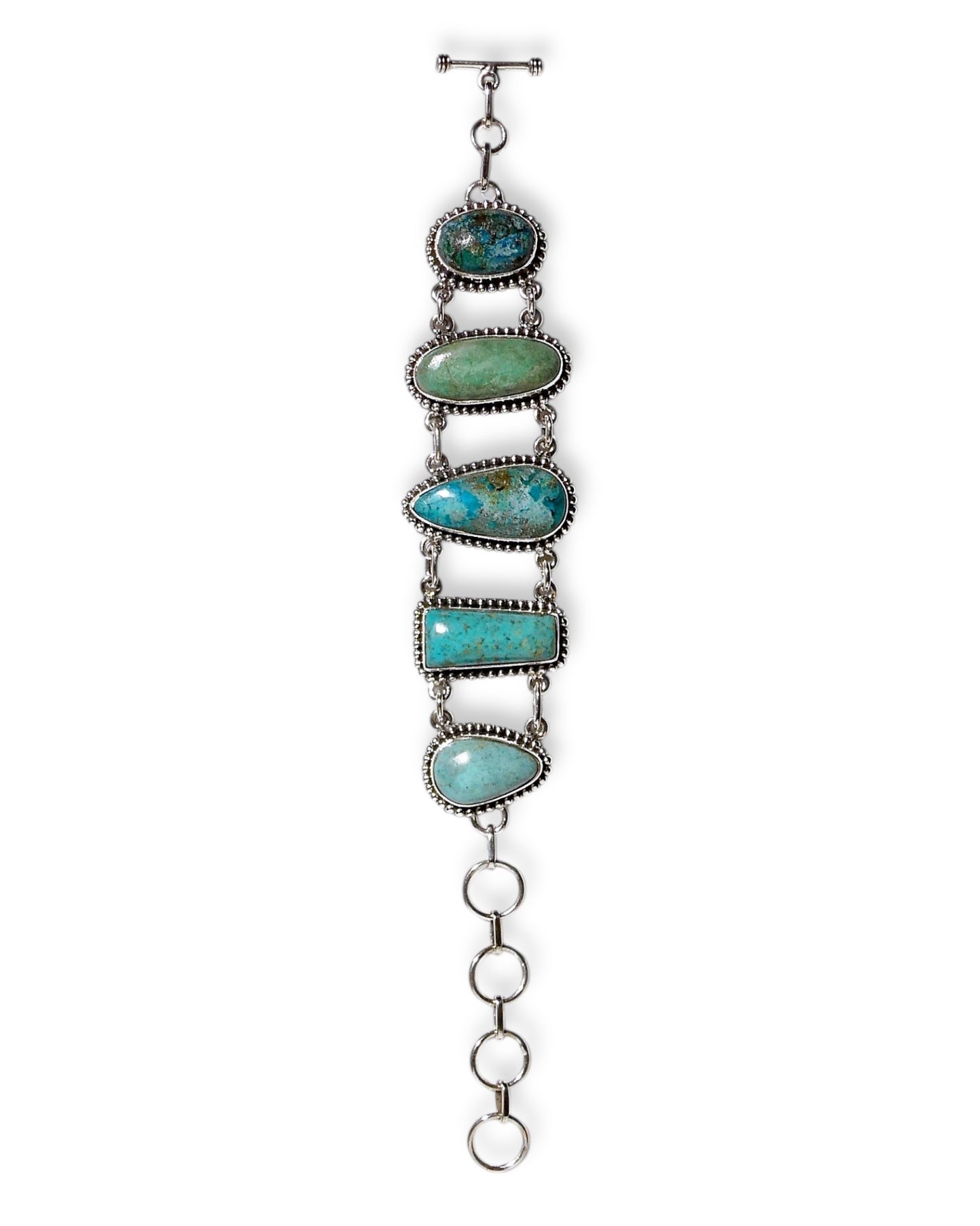 Multi-Shape Turquoise Link Bracelet