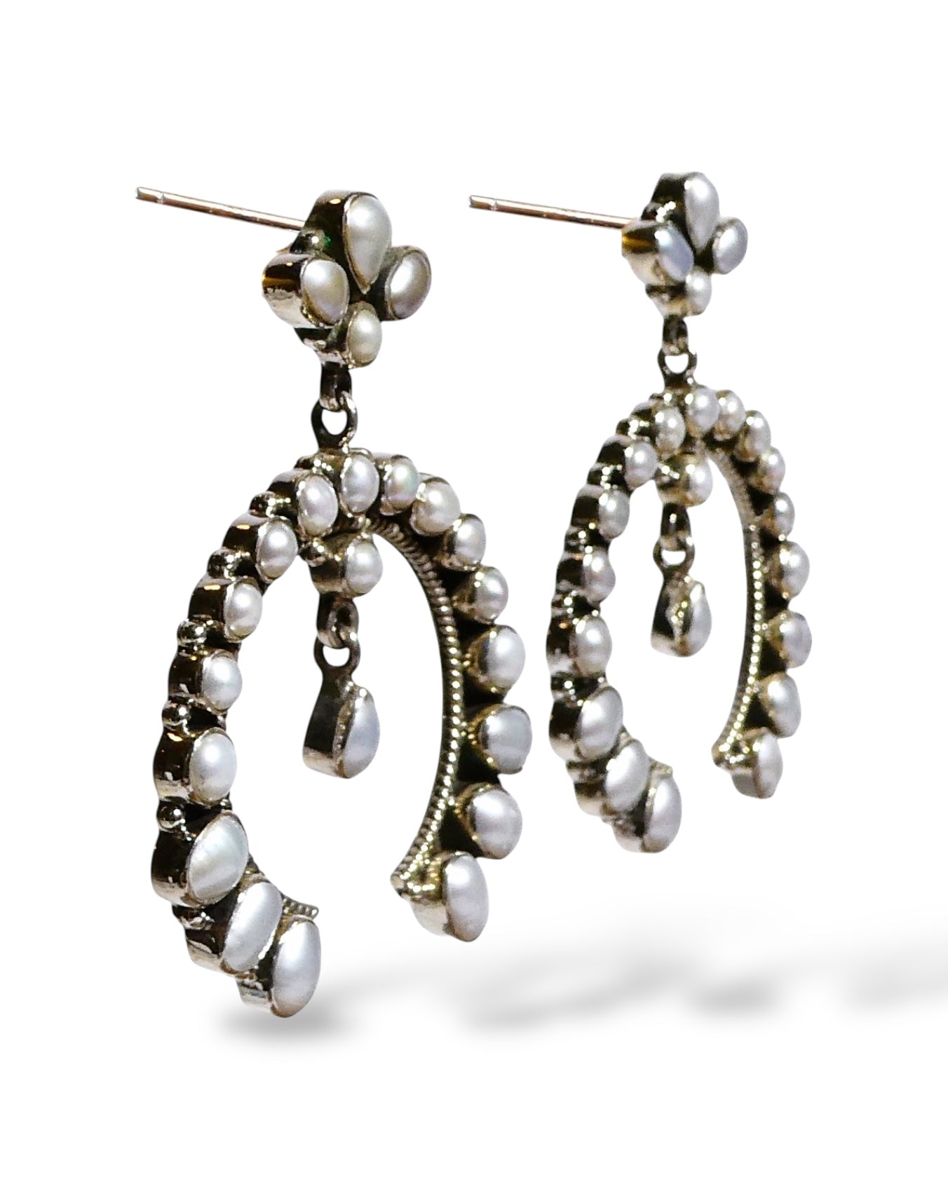 Freshwater Pearl Sterling Silver Open Hoop Earrings