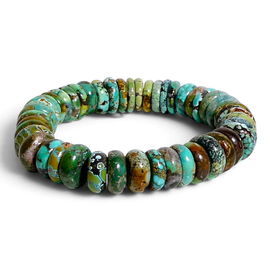 Natural Turquoise Beaded Stretch Bracelet