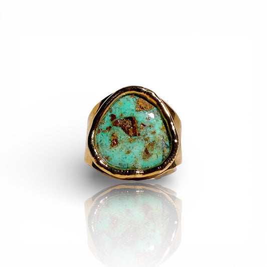 Natural Turquoise Teardrop Ring