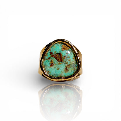 Natural Turquoise Teardrop Ring