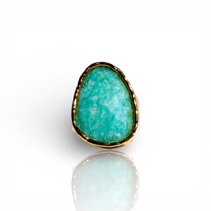Amazonite Teardrop Cocktail Ring