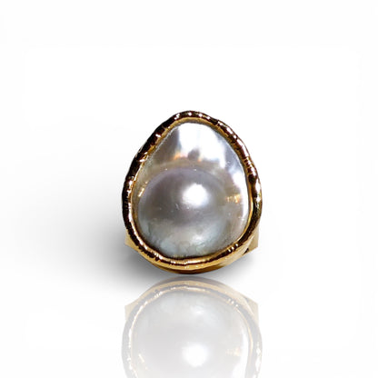 Teardrop Baroque Pearl Ring