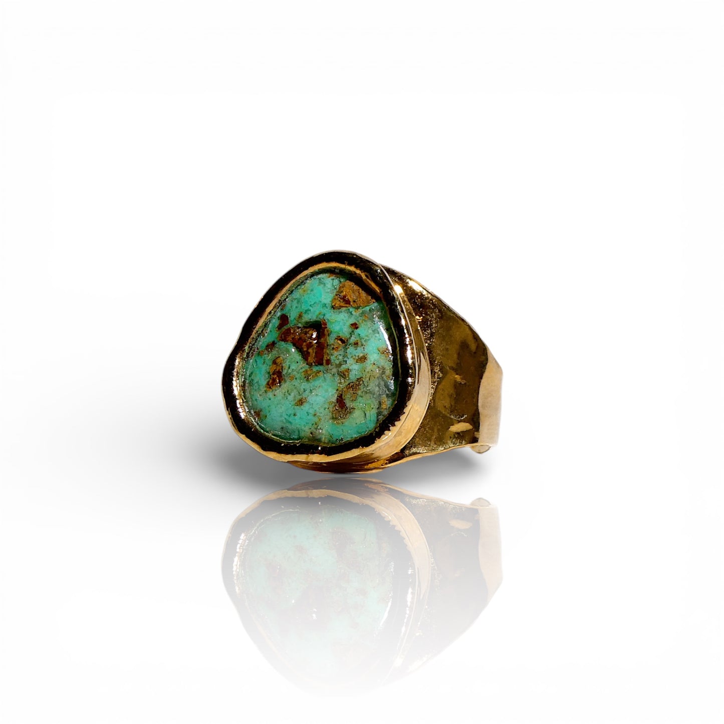 Natural Turquoise Teardrop Ring