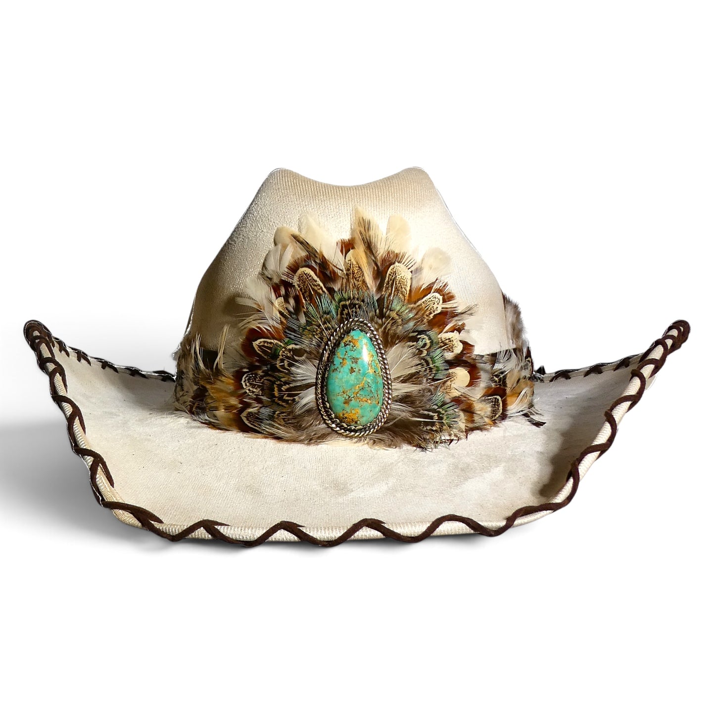 The Sundance Turquoise Feather Cowgirl Hat