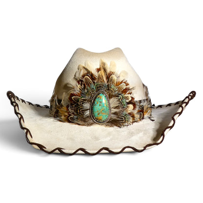 The Sundance Turquoise Feather Cowgirl Hat