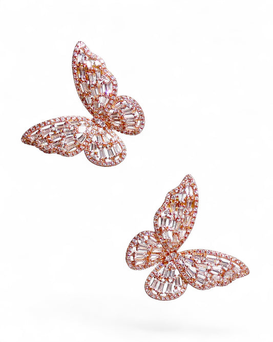 Crystal Butterfly Statement Earrings