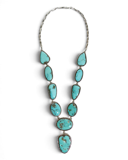 Natural Turquoise Sterling Silver Y-Drop Necklace