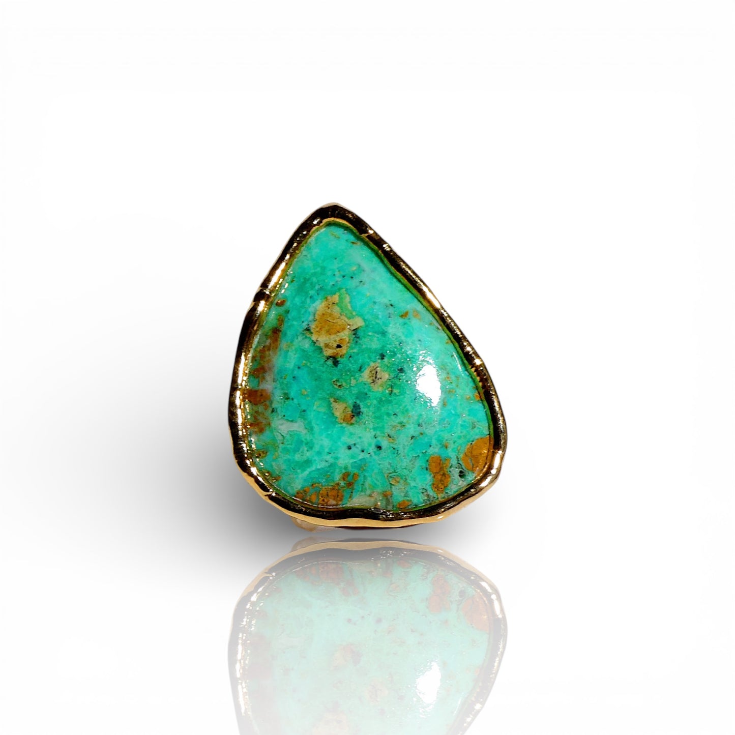Green Turquoise Teardrop Statement Ring
