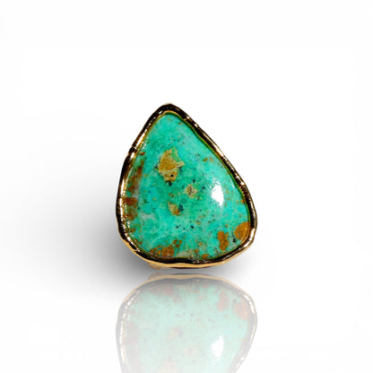 Green Turquoise Teardrop Statement Ring