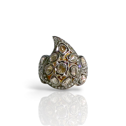 Paisley Sliced Diamond Statement Ring
