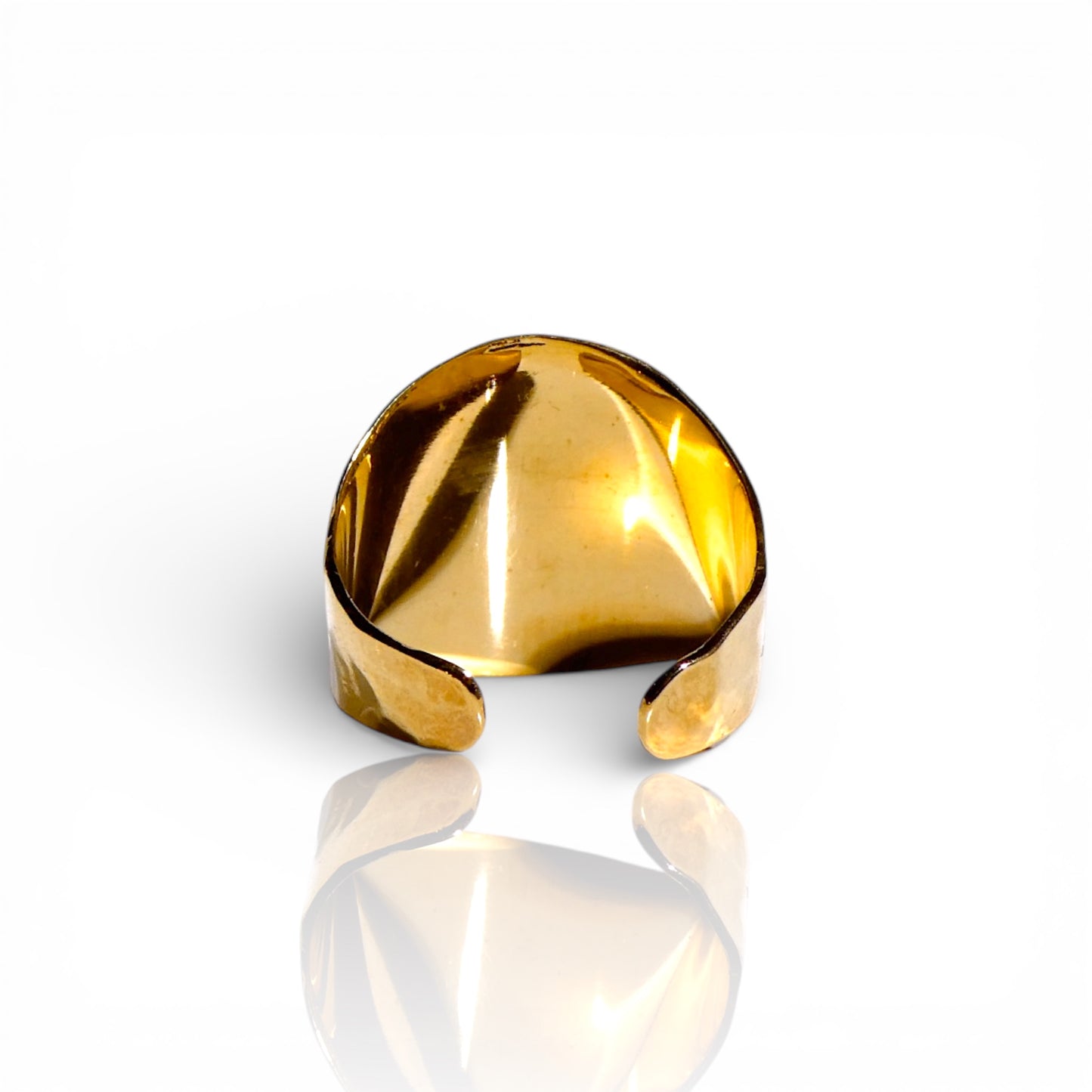 Hammered Gold Cigar Ring