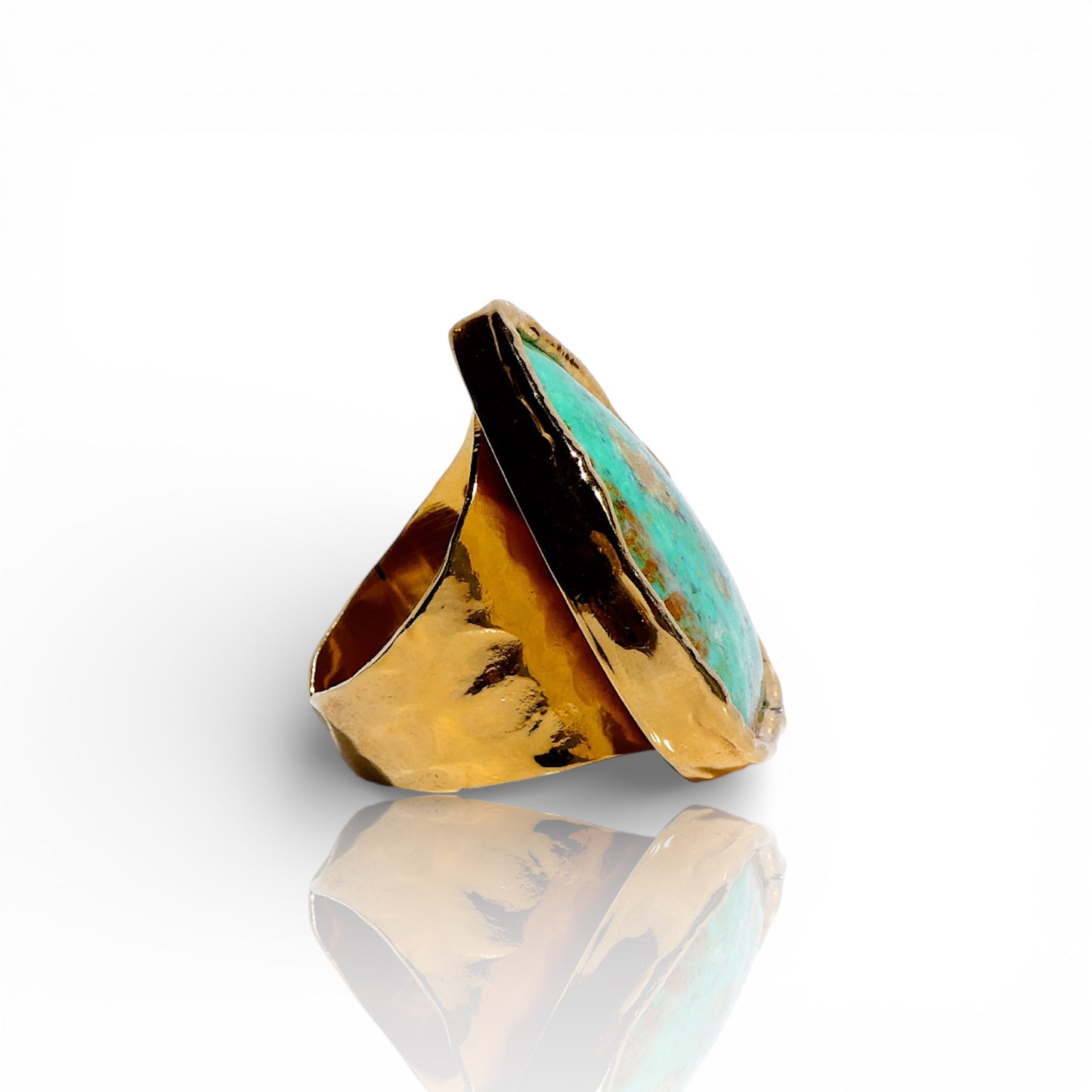 Green Turquoise Teardrop Statement Ring