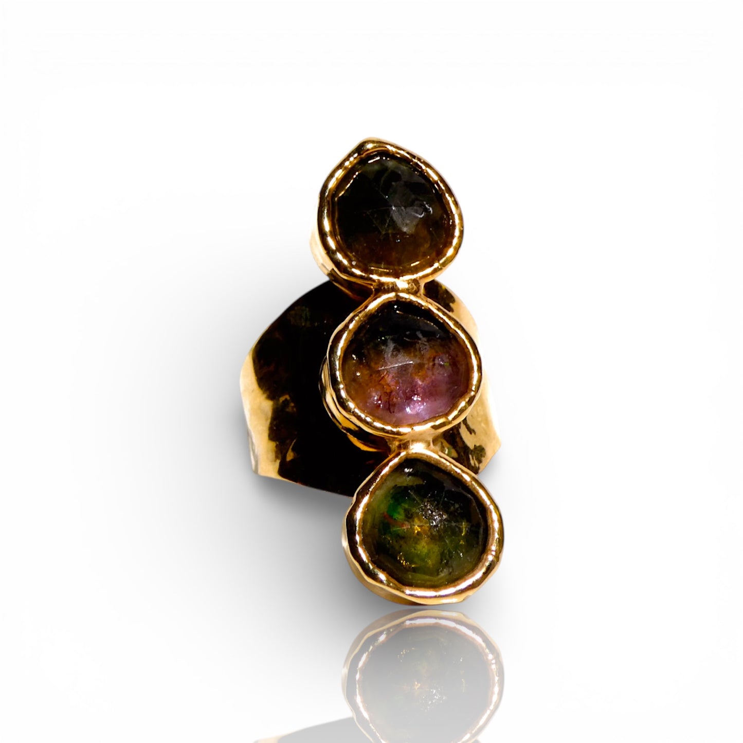 Watermelon Tourmaline Statement Ring