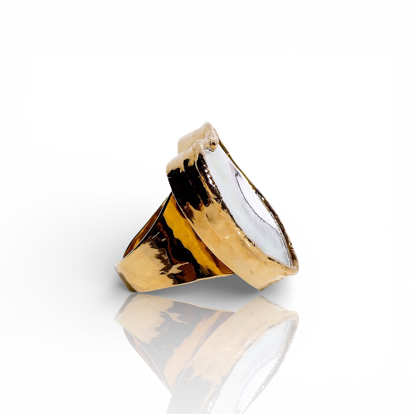Heart-Shaped Mother of Pearl Ring