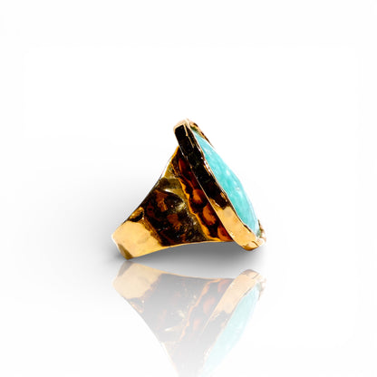 Amazonite Teardrop Cocktail Ring