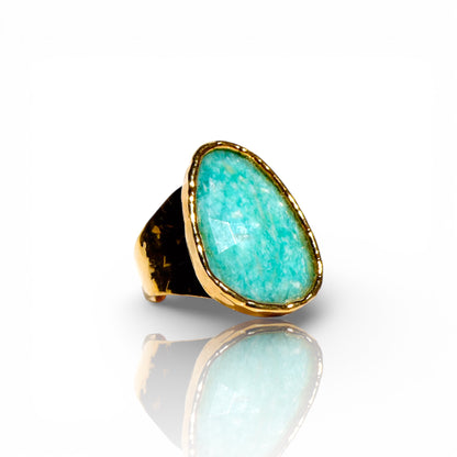 Amazonite Teardrop Cocktail Ring