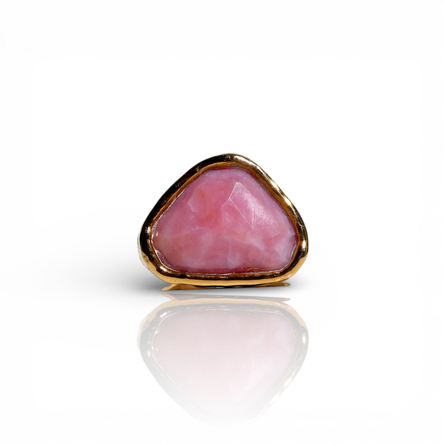 Pink Tourmaline Triangle Ring
