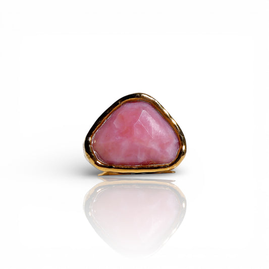 Pink Tourmaline Triangle Ring
