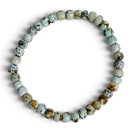 Natural Turquoise Beaded Stretch Bracelet