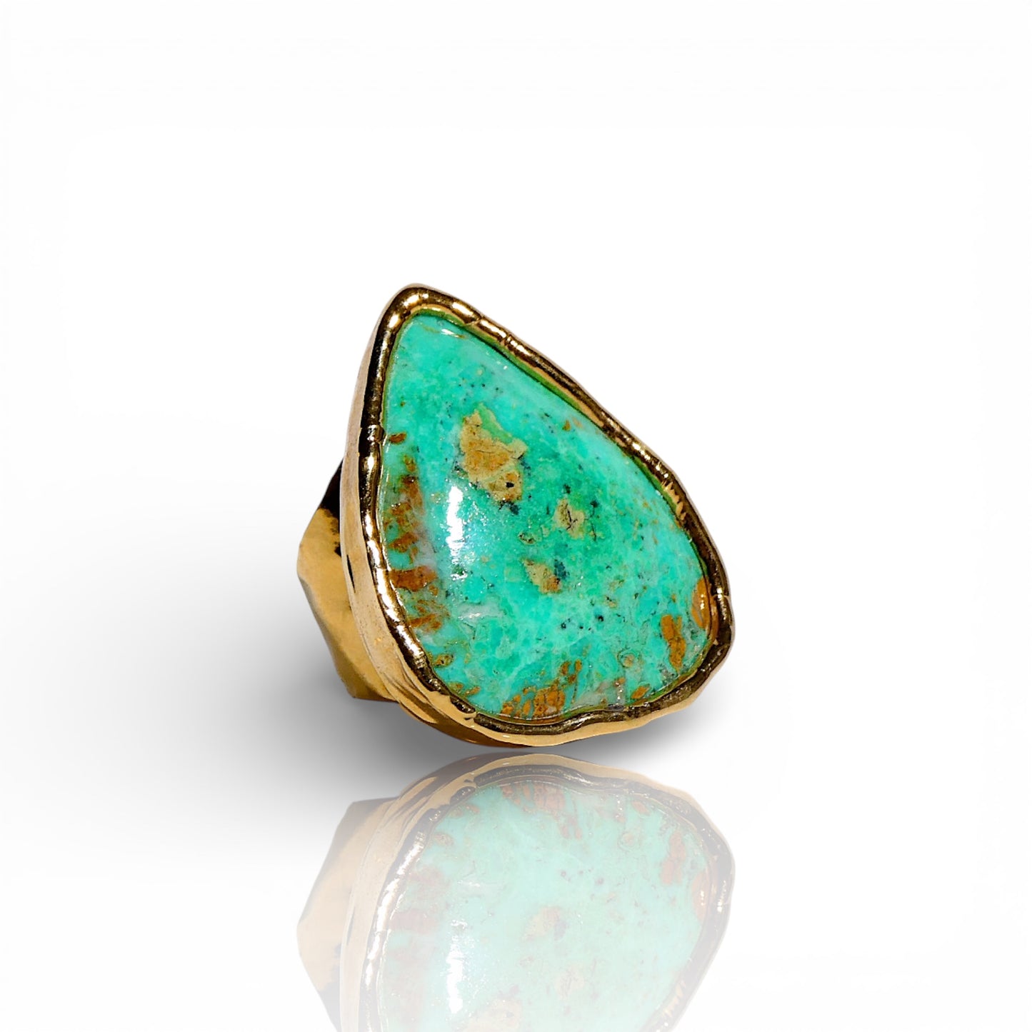 Green Turquoise Teardrop Statement Ring