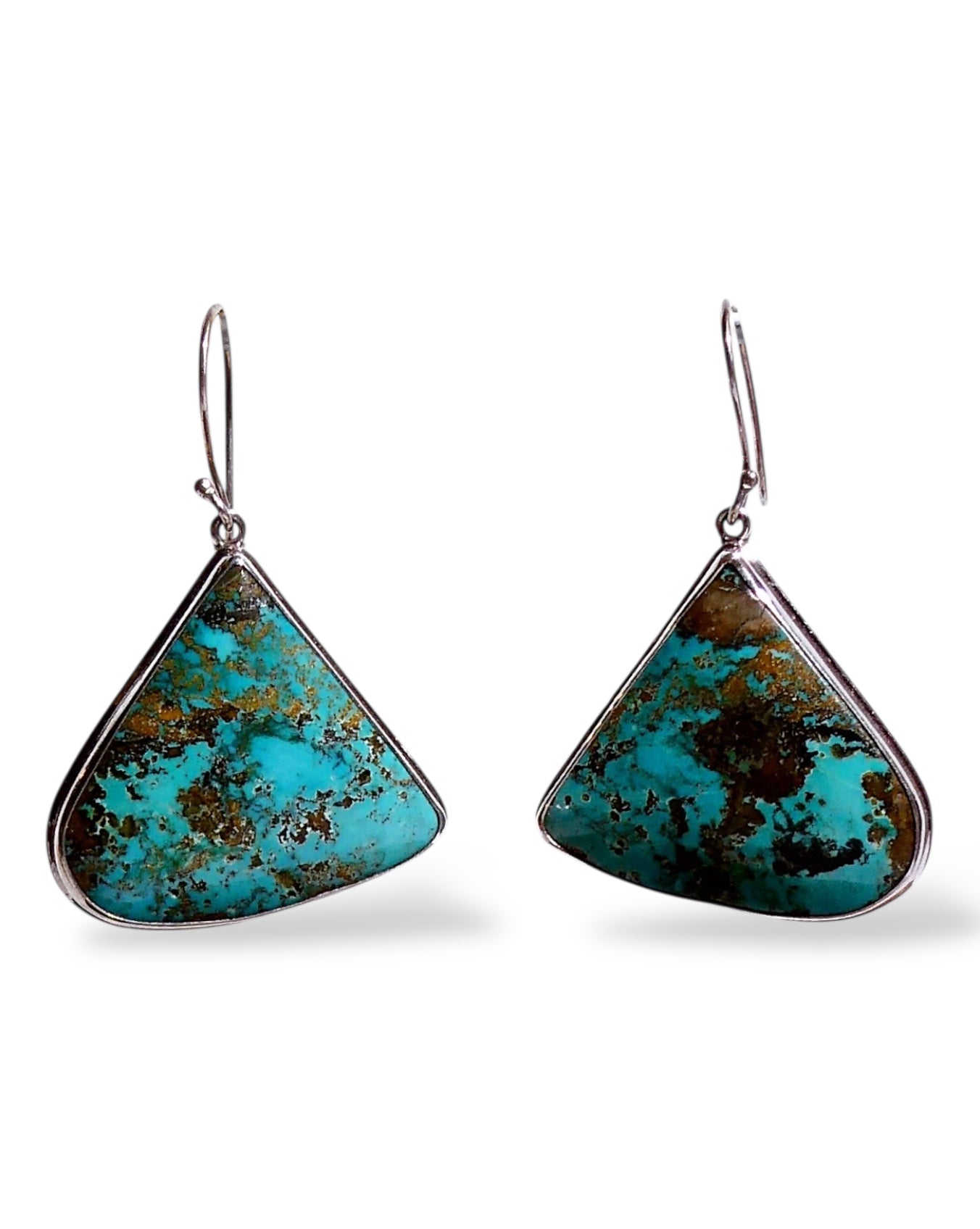 Royston Turquoise Triangle Dangle Earrings