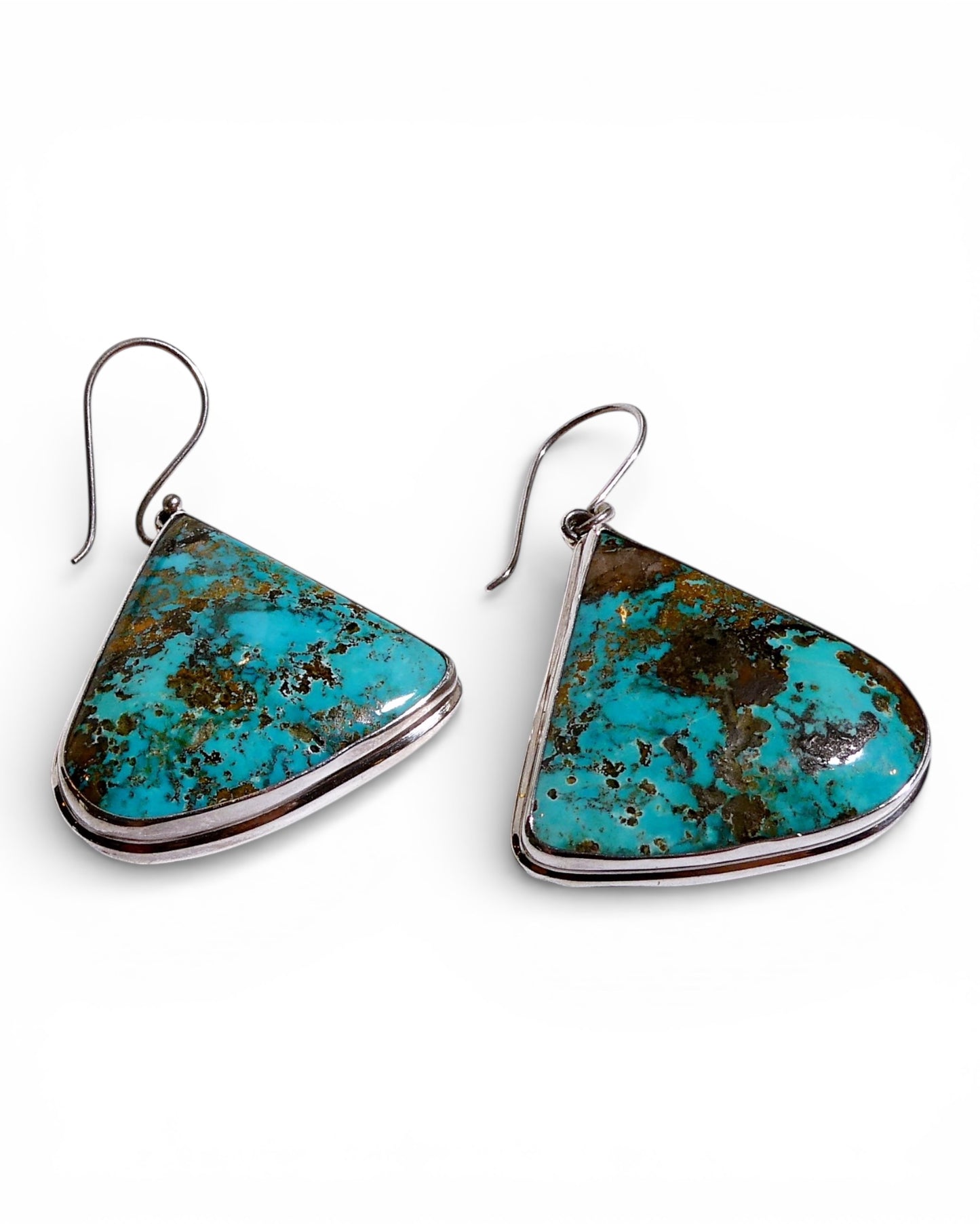 Royston Turquoise Triangle Dangle Earrings